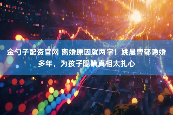 金勺子配资官网 离婚原因就两字!姚晨曹郁隐婚多年,为孩子隐瞒真相太扎心